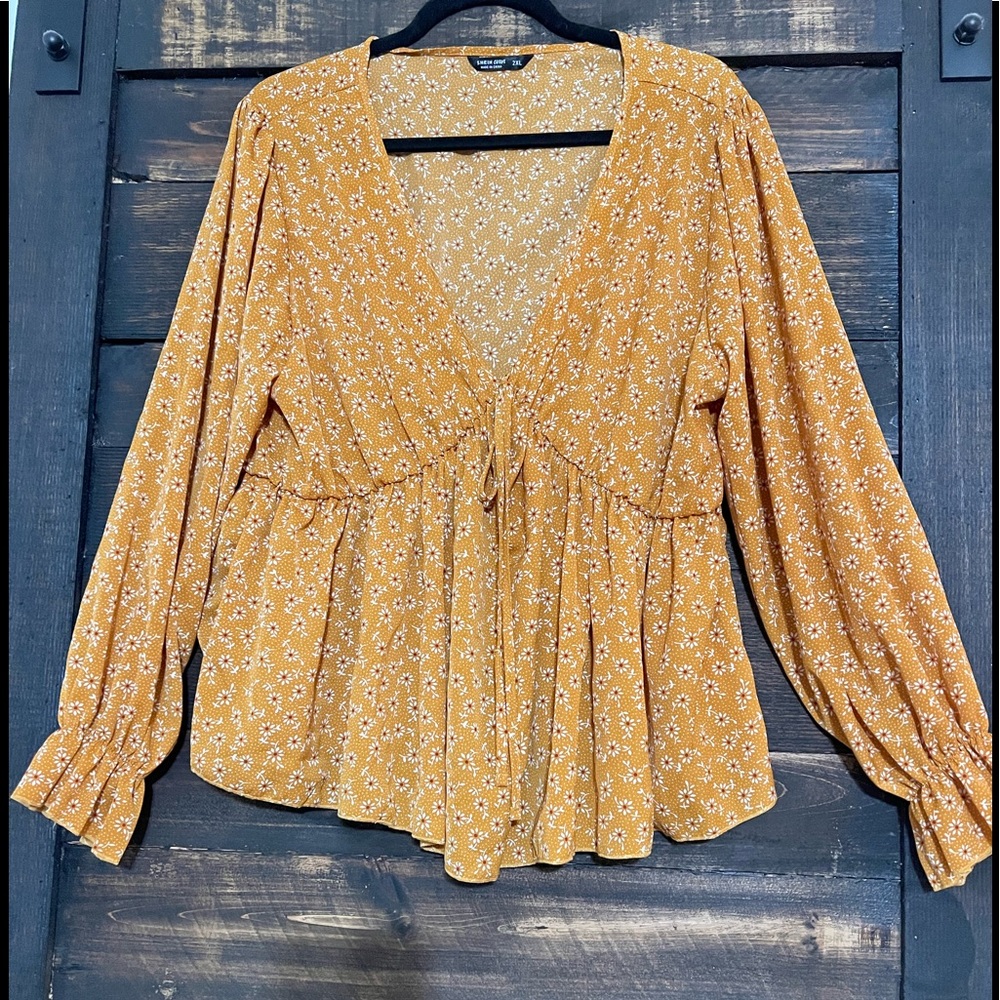 Shein • Yellow Floral Blouse •